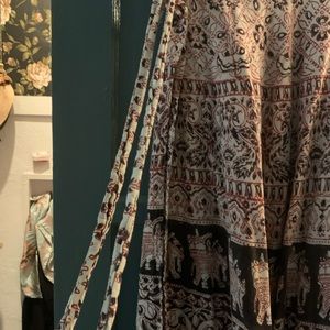 Indian block print wrap skirt